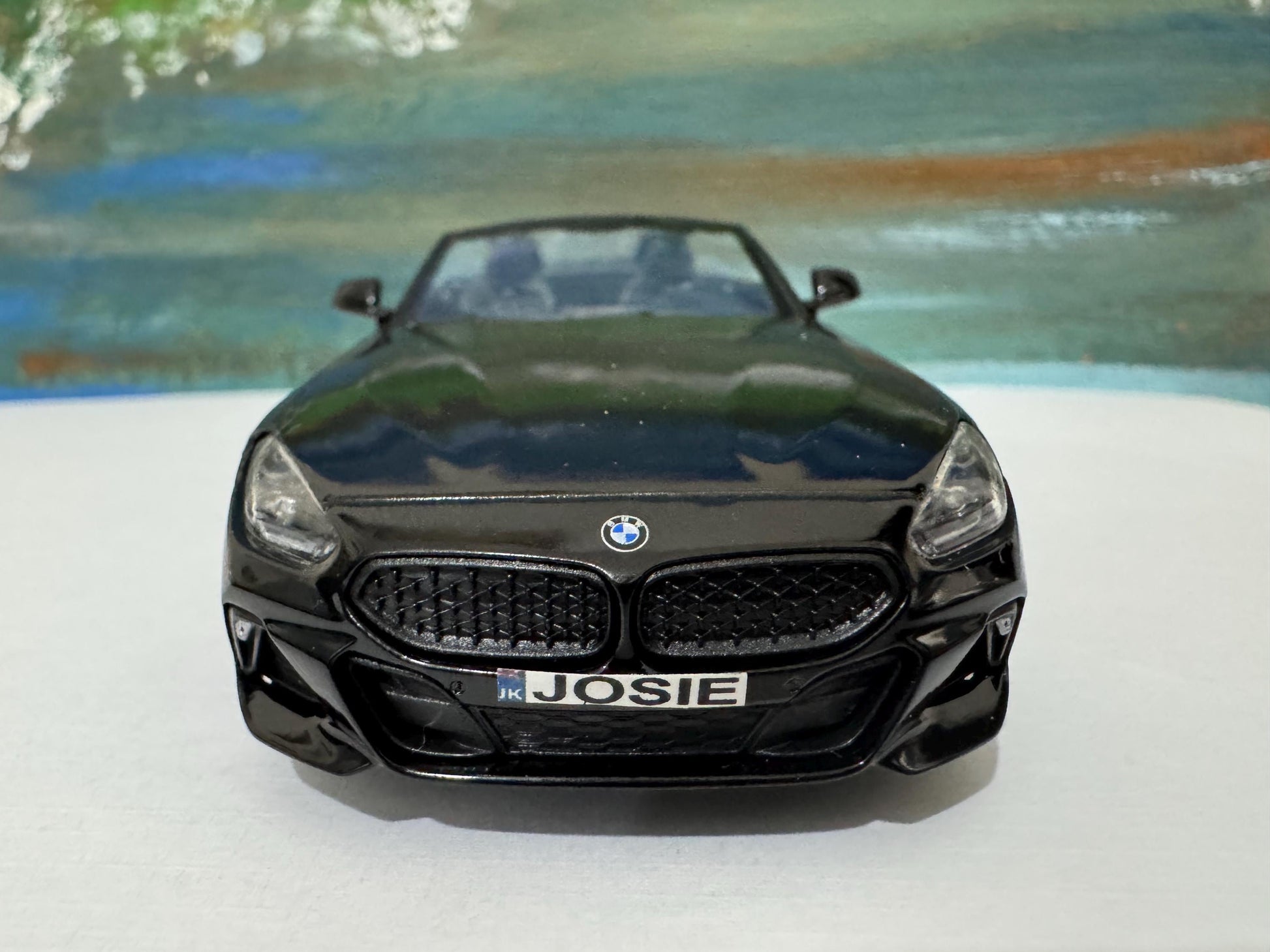 PERSONALISED PLATES Licensed Black BMW Z4 M40i Toy Car Model boy girl dad mom uncle grandad brother Easter birthday gift present New!