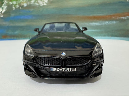 PERSONALISED PLATES Licensed Black BMW Z4 M40i Toy Car Model boy girl dad mom uncle grandad brother Easter birthday gift present New!