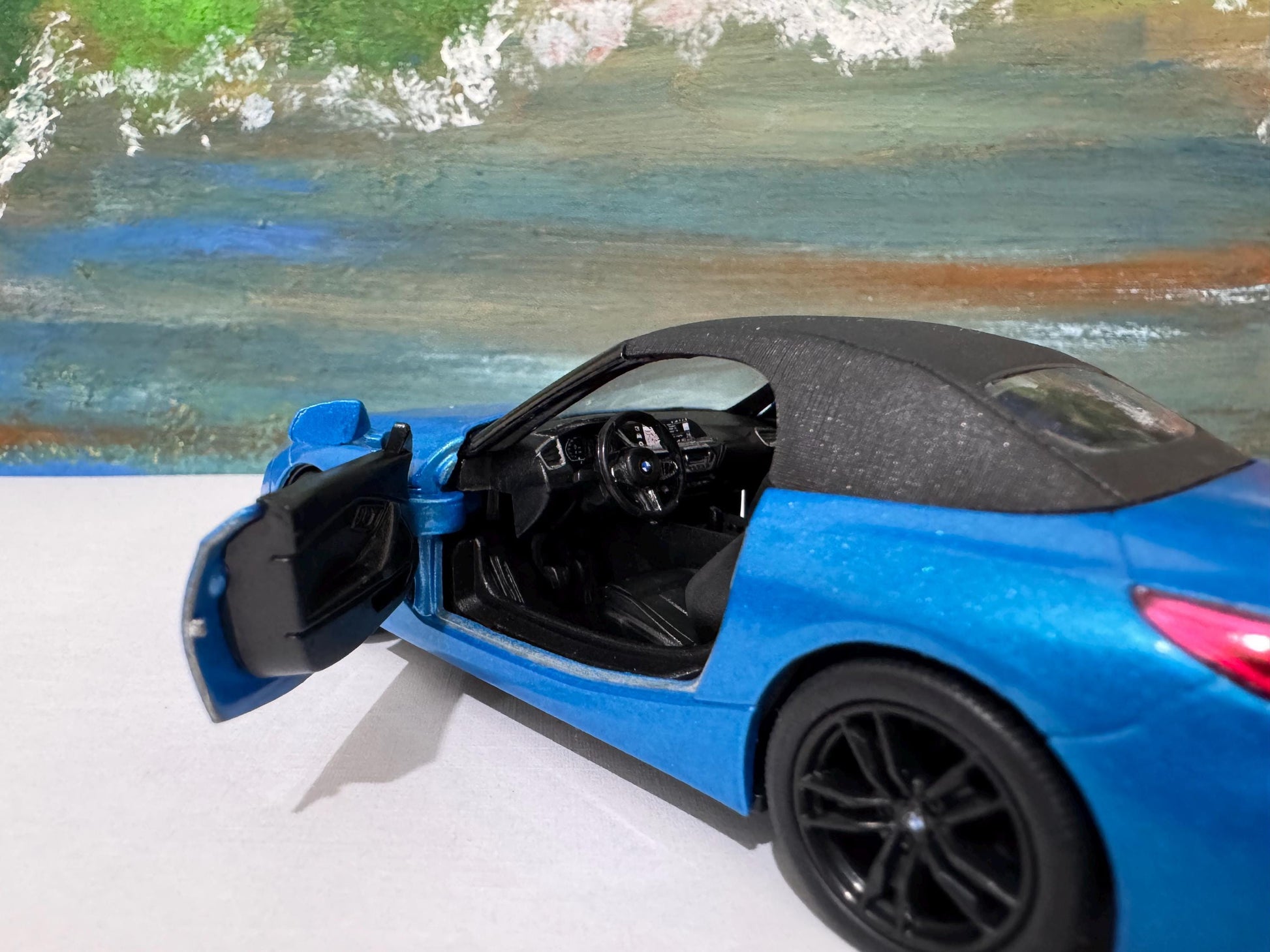 PERSONALISED PLATES Blue BMW Z4 M40i Toy Car Model boy girl dad mom uncle grandad brother Easter birthday gift present New!