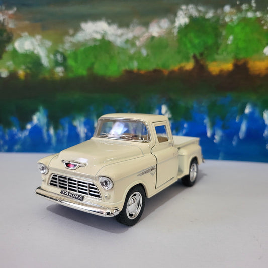 Personalized Name 1955 Chevy Stepside Pickup 1:32 Diecast – Kinsmart Licensed Pull-Back Toy – Gift Sleeve (4 Colors) – Custom Boy's Car Gift
