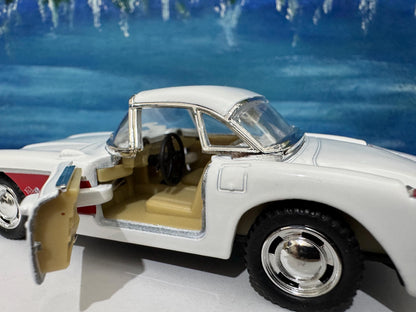 1957 Chevrolet Corvette Diecast Model Car 1:34 – Vintage 50s Metal Car Model Collectible Gift for Him Dad Grandad Man Cave Decor Gift Sleeve
