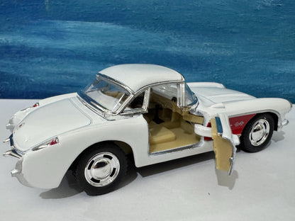1957 Chevrolet Corvette Diecast Model Car 1:34 – Vintage 50s Metal Car Model Collectible Gift for Him Dad Grandad Man Cave Decor Gift Sleeve