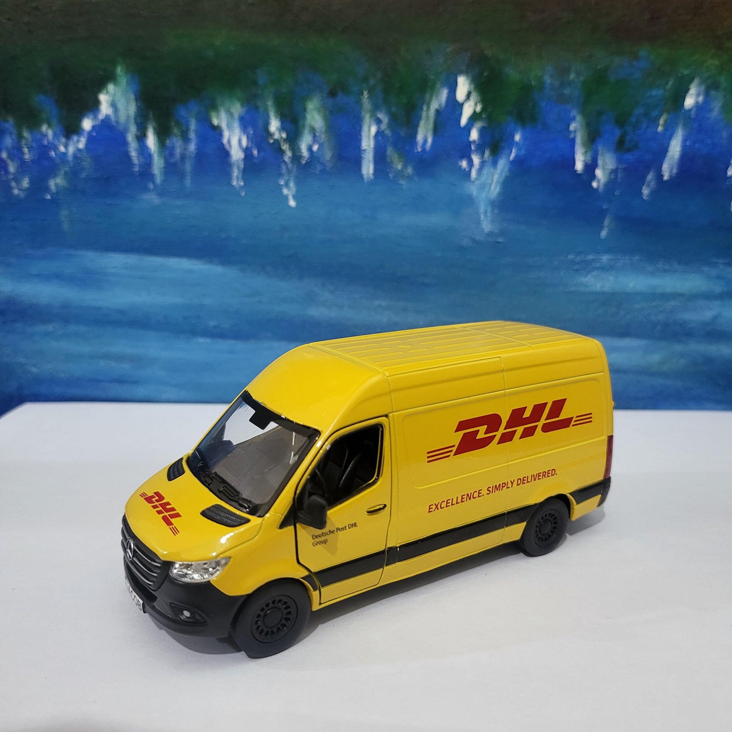 PERSONALISED NAME sprinter Van Mercedes DHL, toy car & van Model boy girl dad mom grandad brother birthday Christmas New birthday gift