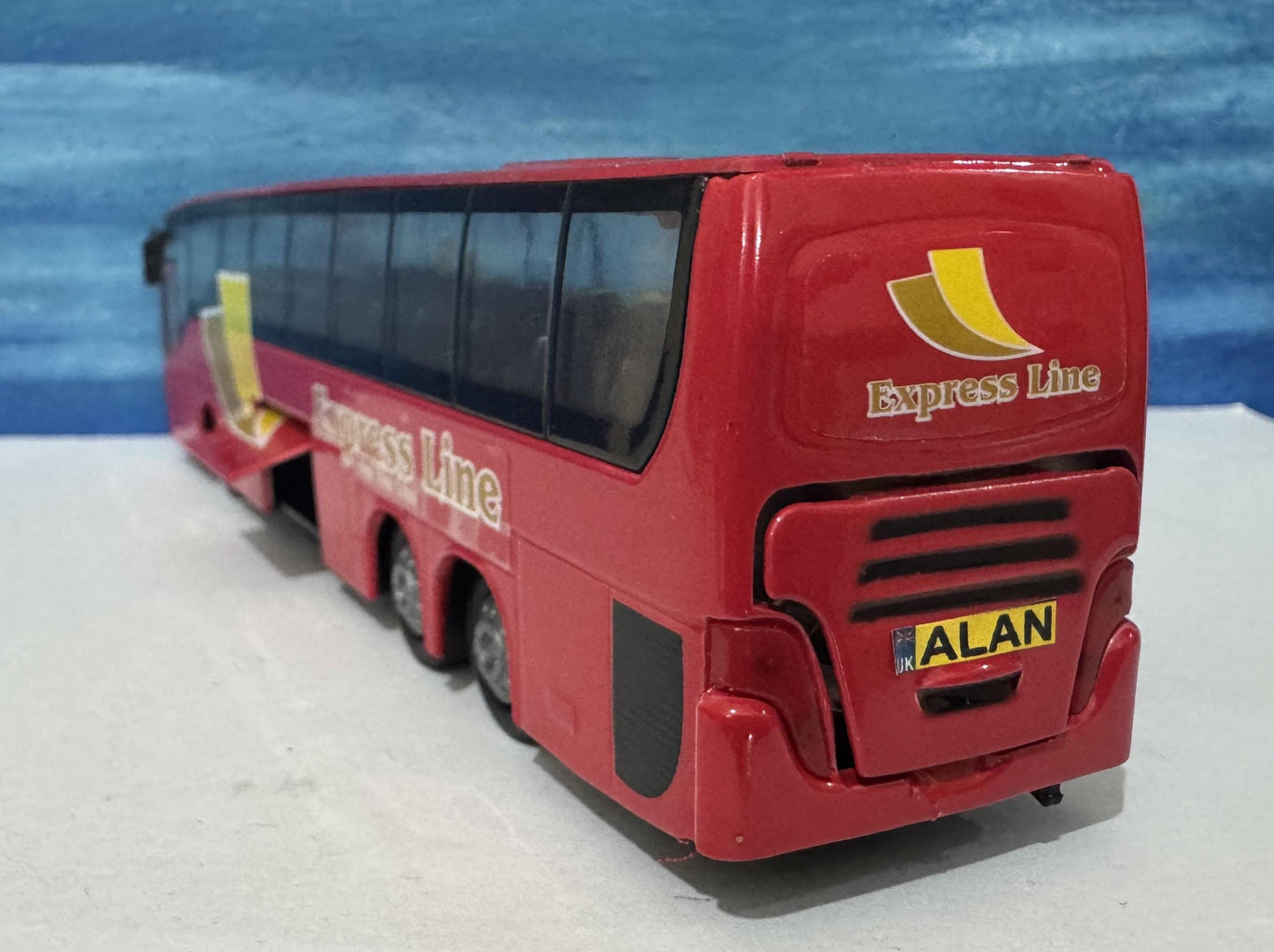 PERSONALIZED PLATES Bus Coach Express Diecast Model Toy Car boy girl present gift special day husband dad birthday New features Model Boxed