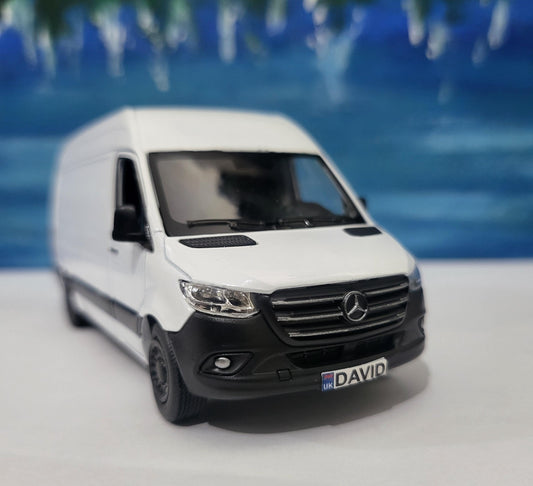 PERSONALISED PLATES sprinter Van Mercedes Model boy girl dad mom uncle grandad brother sister birthday Christmas gift present New Sleeves