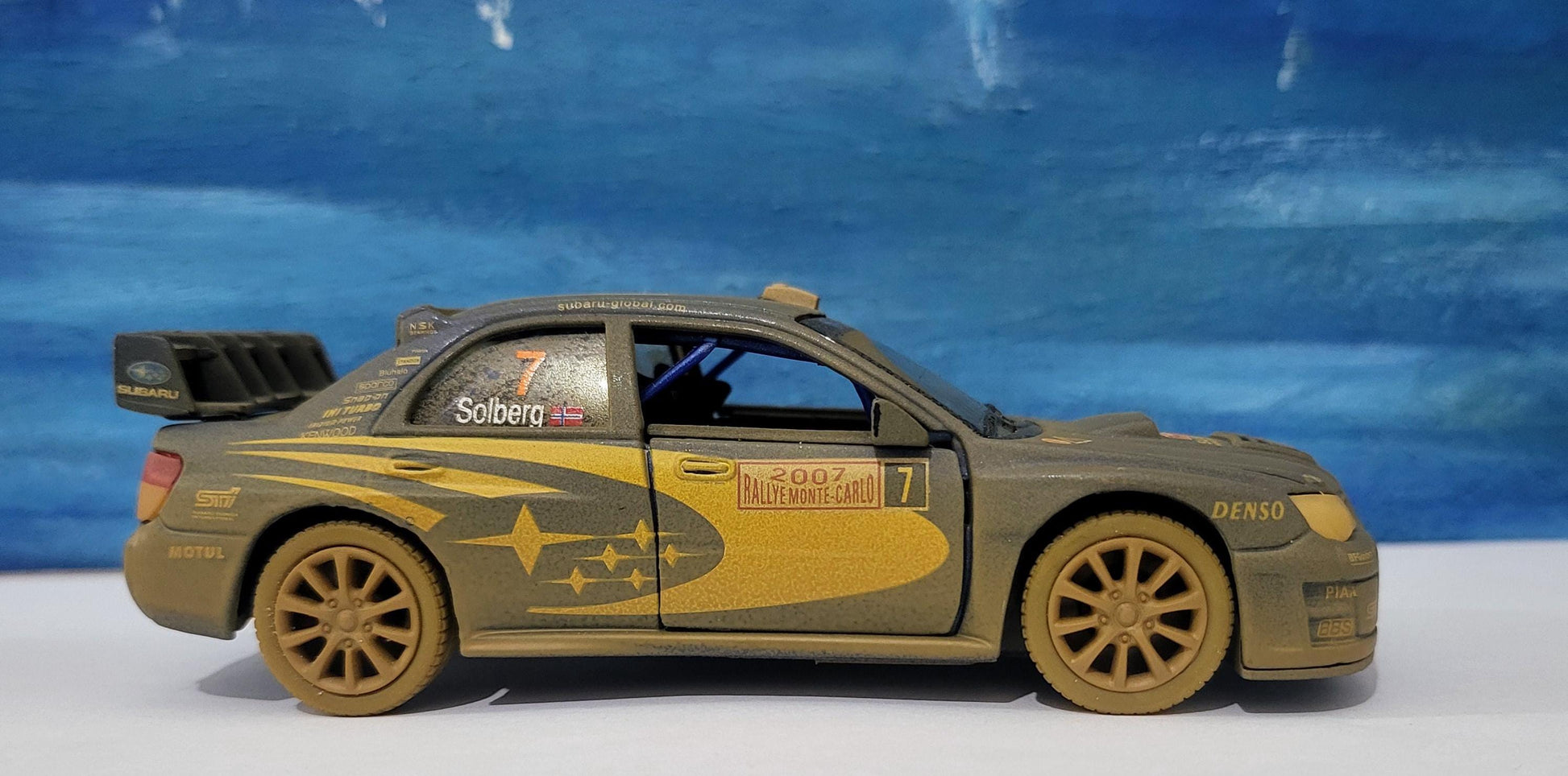 MUD Rally Personalized Subaru Impreza Toy Car Model boy girl dad mom uncle grandad brother birthday gift present NEW! Sleeves.