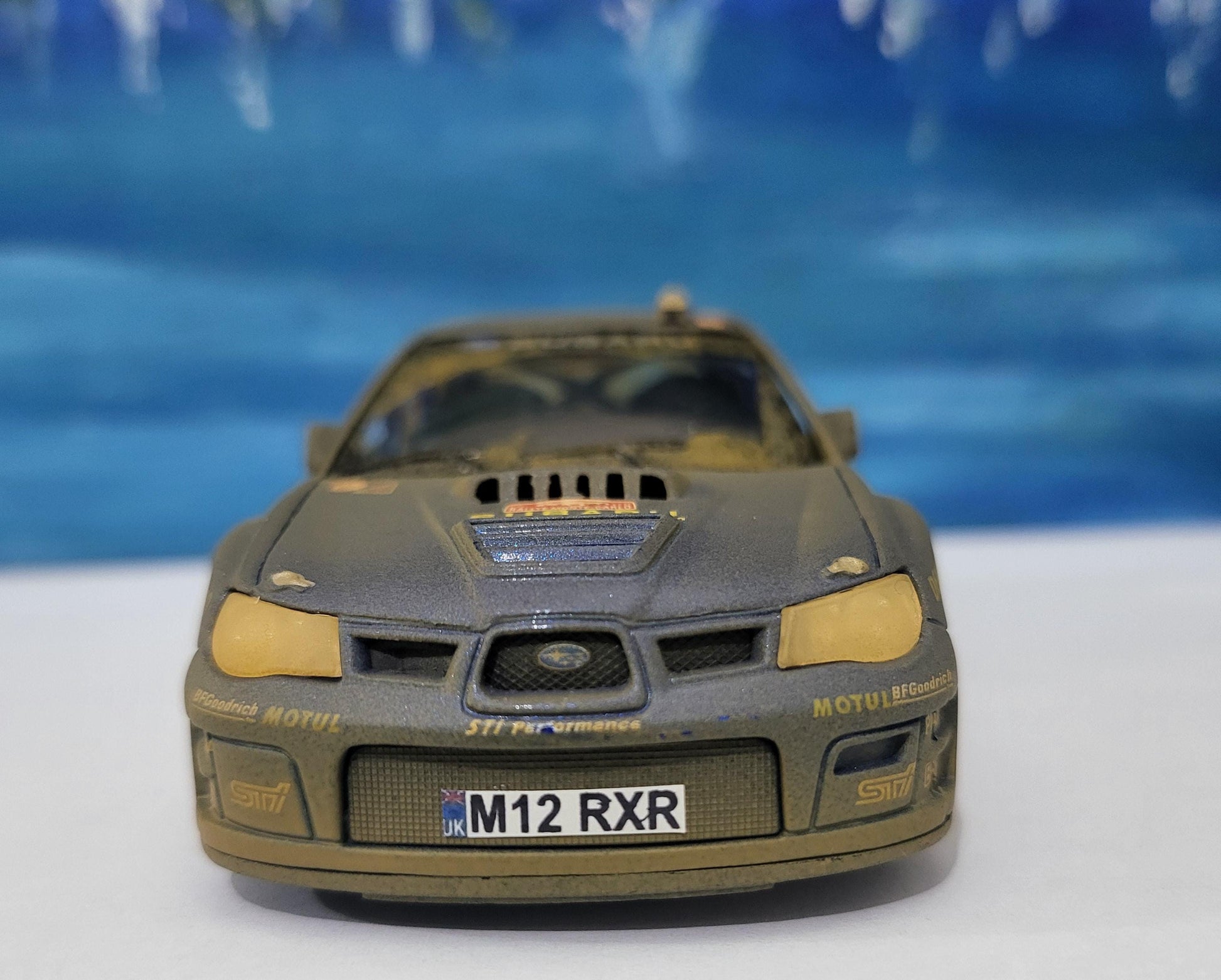 MUD Rally Personalized Subaru Impreza Toy Car Model boy girl dad mom uncle grandad brother birthday gift present NEW! Sleeves.