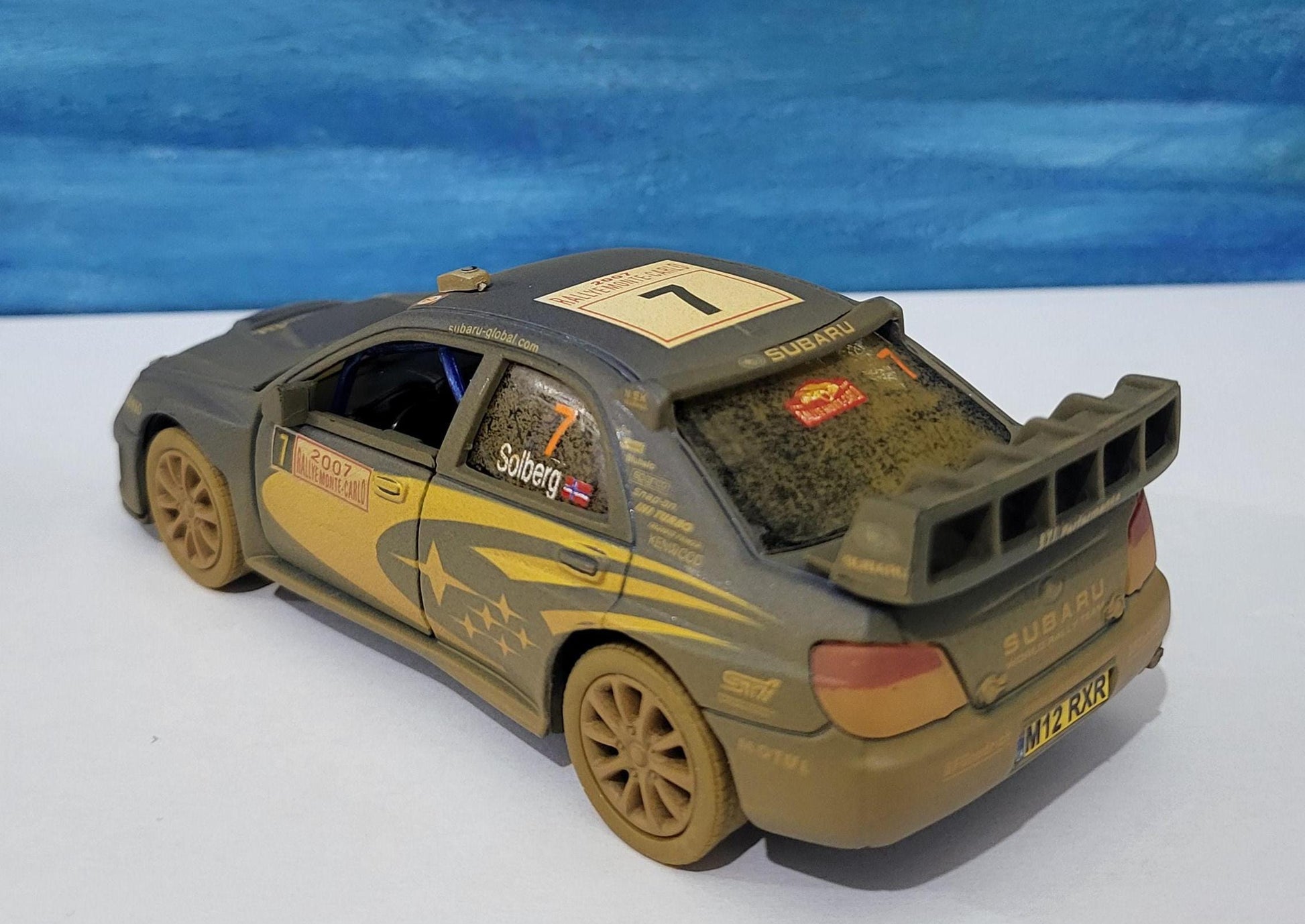 MUD Rally Personalized Subaru Impreza Toy Car Model boy girl dad mom uncle grandad brother birthday gift present NEW! Sleeves.