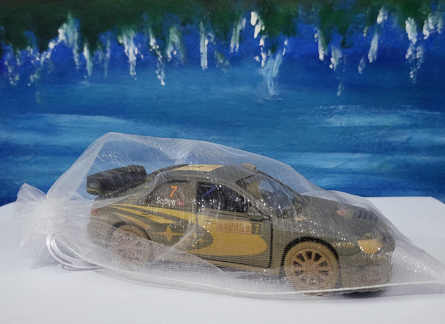 MUD Rally Personalized Subaru Impreza Toy Car Model boy girl dad mom uncle grandad brother birthday gift present NEW! Sleeves.