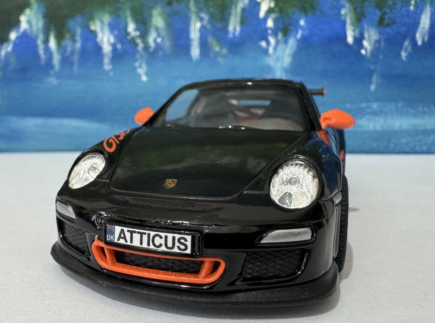 PERSONALISED PLATES Porsche GT3 RS Model Car boy girl dad mom uncle grandad brother birthday fathers day gift present - Black Gift Sleeves