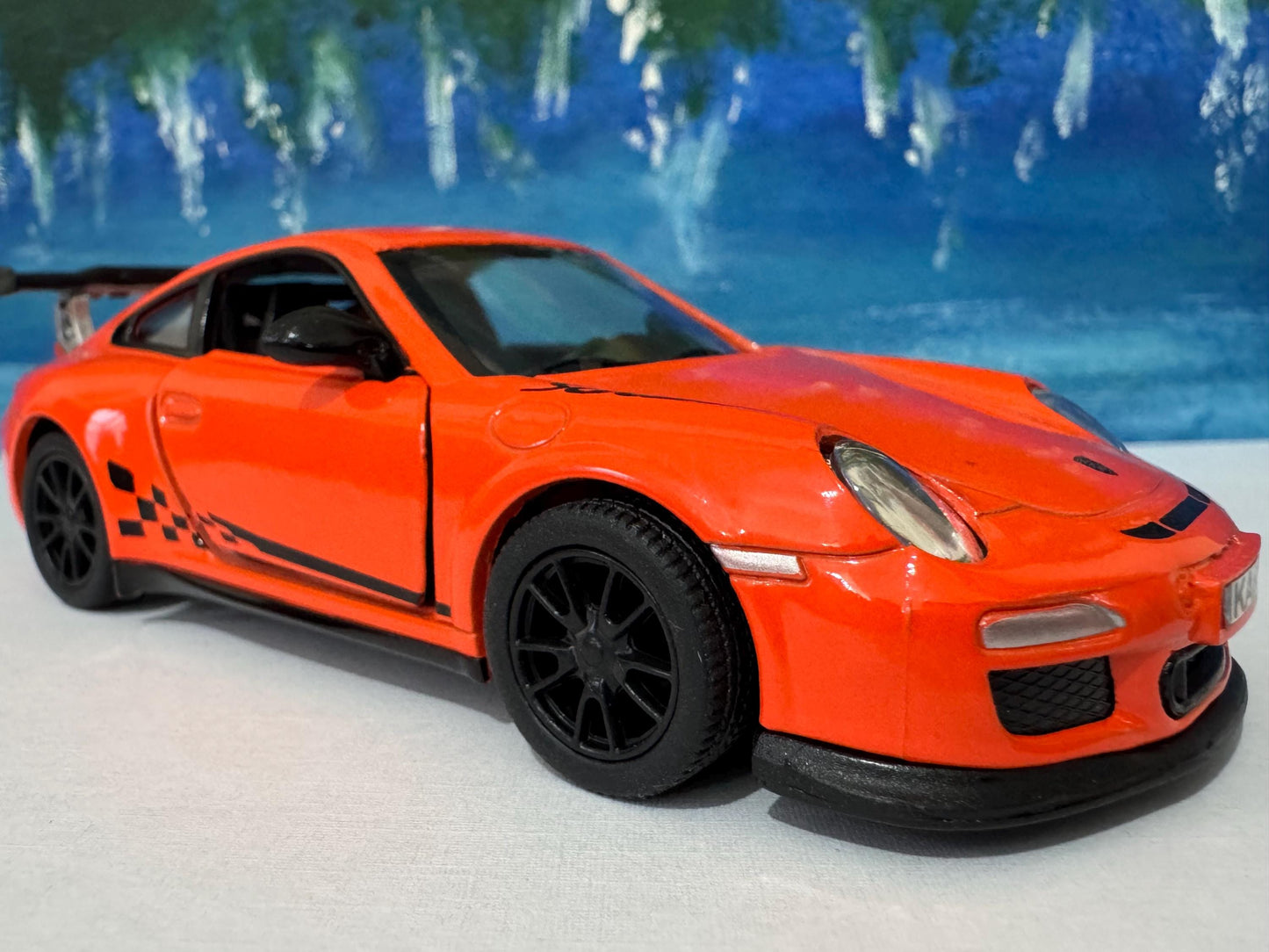 Licensed Porsche GT3 RS Model Car PERSONALISED PLATE boy girl husband wife uncle grandad brother wedding/anniversary gift - Orange Sleeves