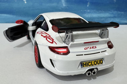 White Porsche GT3 RS Model Car ANY NAME boy girl husband wife uncle cousin, nephew, niece brother wedding gift cake toppers - Sleeves