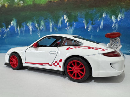 White Porsche GT3 RS Model Car ANY NAME boy girl husband wife uncle cousin, nephew, niece brother wedding gift cake toppers - Sleeves