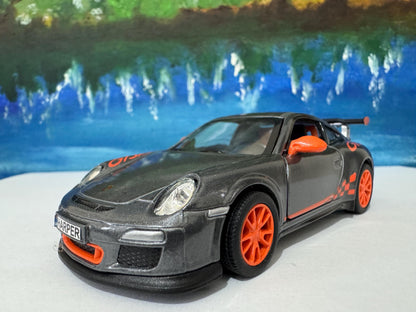 Porsche GT3 RS Model Car YOUR NAME Plate boy girl friend husband wife uncle cousin, nephew, niece brother special occasion gift-Grey Sleeves