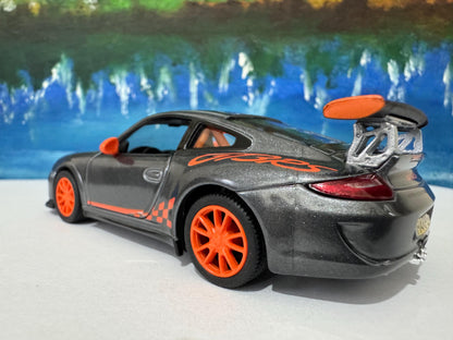 Porsche GT3 RS Model Car YOUR NAME Plate boy girl friend husband wife uncle cousin, nephew, niece brother special occasion gift-Grey Sleeves