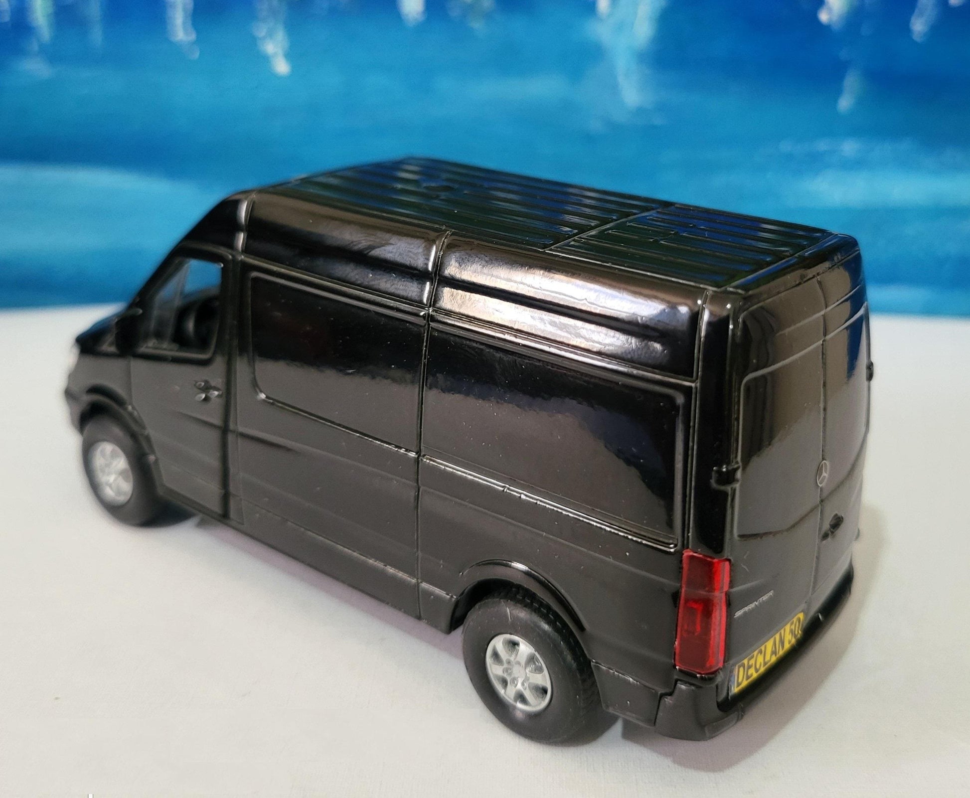 PERSONALISED PLATES sprinter Van Mercedes Model boy girl dad mom uncle grandad brother birthday Easter gift present New BOXED - Black!