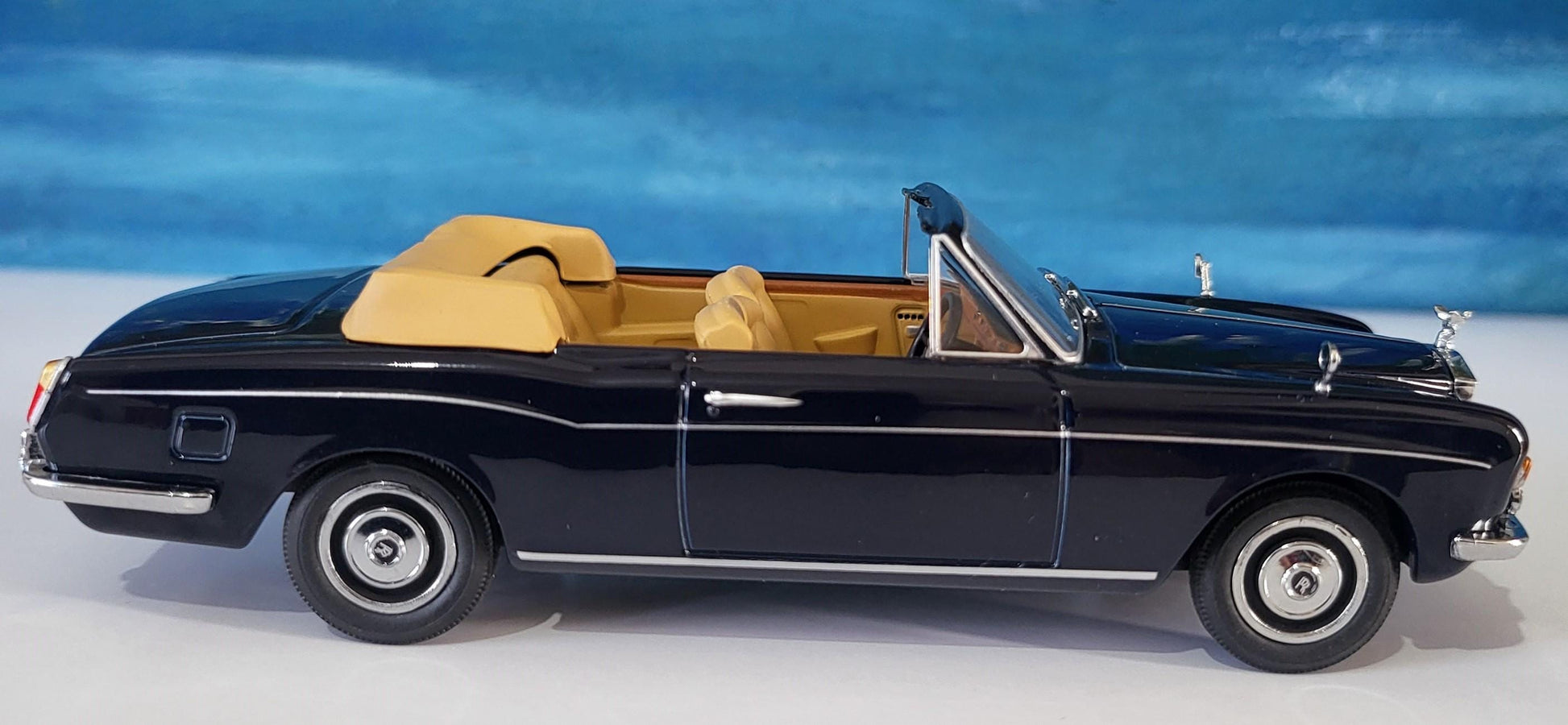 Rolls Royce Corniche Conv Open Indigo Blue Oxford YOUR NAME PLATE Dad Sister Mom husband wife uncle granddad granny aunty wedding Gift Box