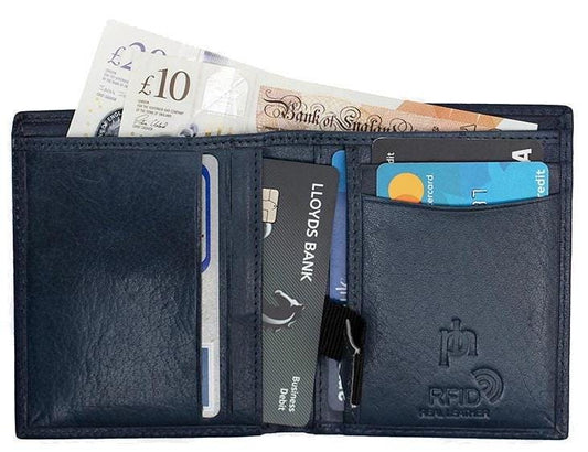 Men's Slim RFID Leather Wallet - Carlton Style 4180 | Premium Card Holder with Notes Compartment | Gift Boxed for Him