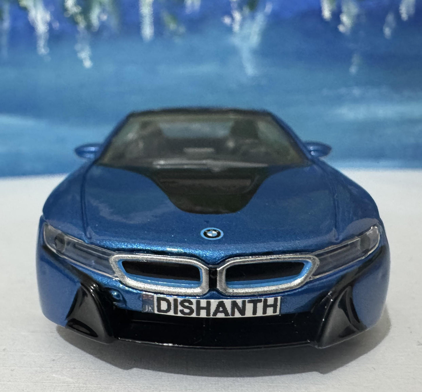 Custom Name BMW i8 Diecast Car Model - 1:43 Scale Black Germany Sports Toy - Rastar Collectible - Unique Gift for Car Enthusiasts Boxed