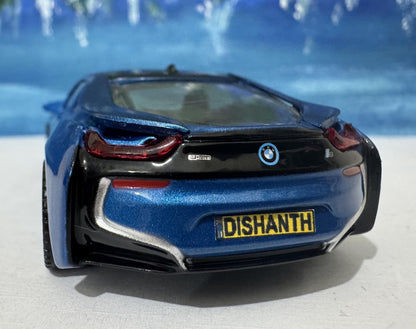 Custom Name BMW i8 Diecast Car Model - 1:43 Scale Black Germany Sports Toy - Rastar Collectible - Unique Gift for Car Enthusiasts Boxed