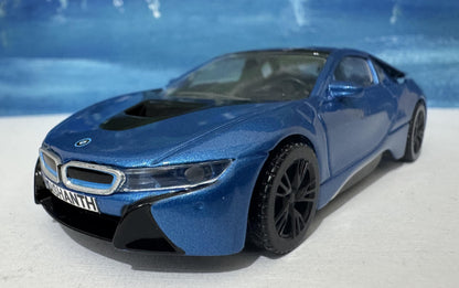 Custom Name BMW i8 Diecast Car Model - 1:43 Scale Black Germany Sports Toy - Rastar Collectible - Unique Gift for Car Enthusiasts Boxed