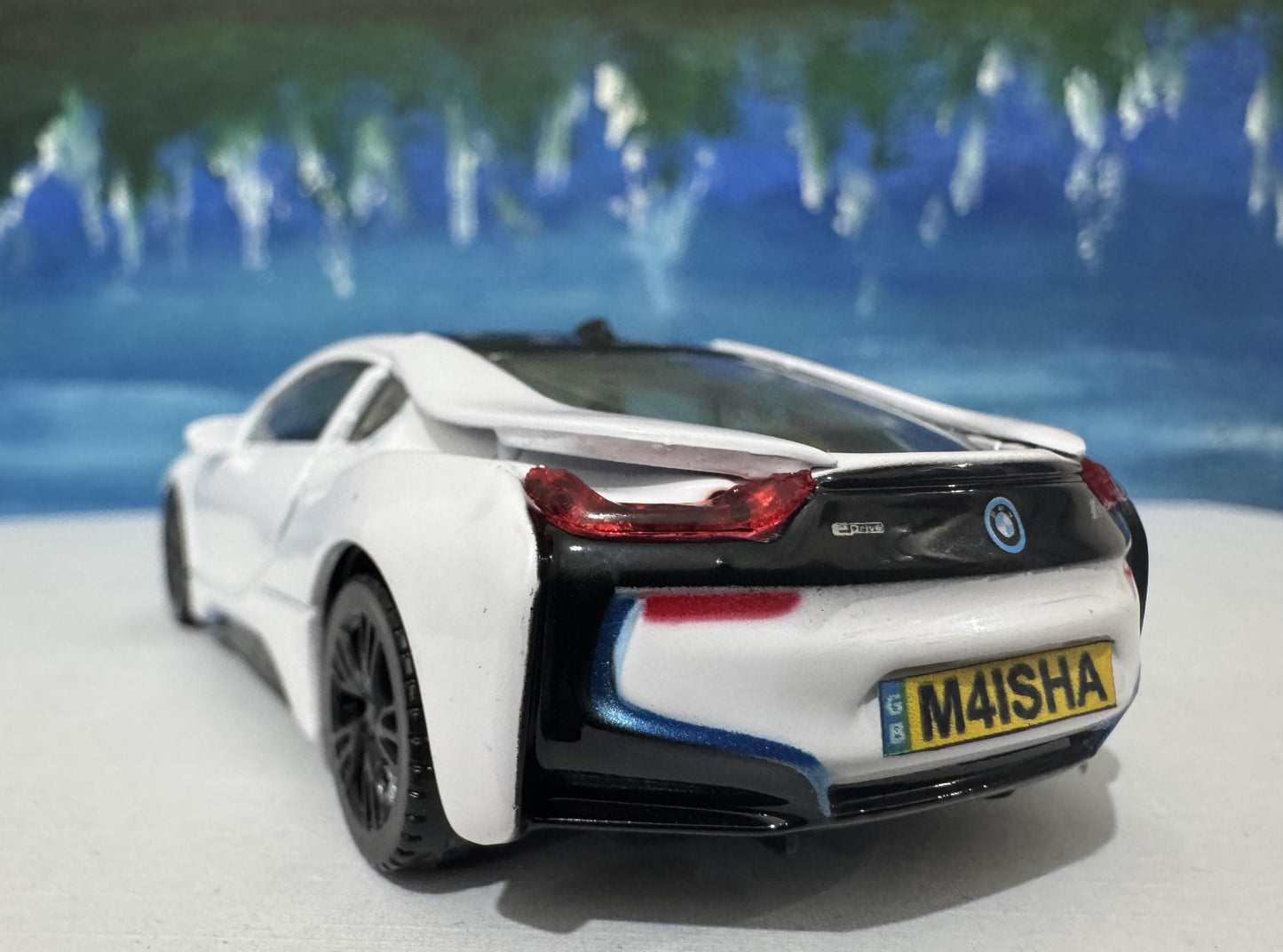 Custom Name BMW i8 Diecast Car Model - 1:43 Scale Blac Germany Sports Toy - Rastar Collectible - Unique Gift for Car Enthusiasts Boxed