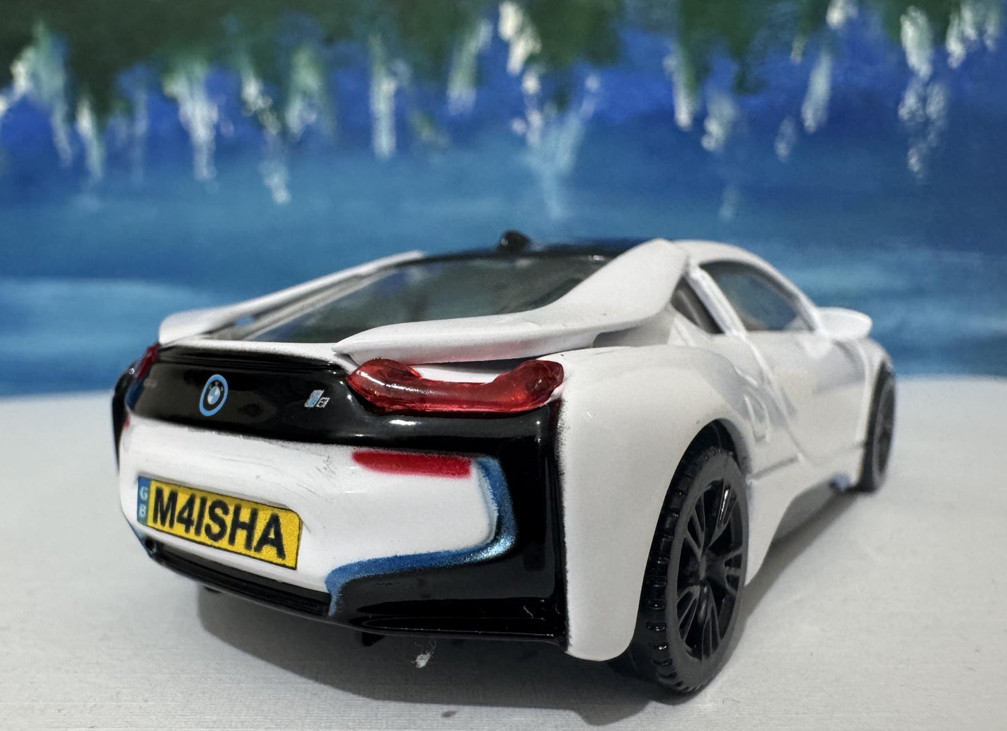 Custom Name BMW i8 Diecast Car Model - 1:43 Scale Blac Germany Sports Toy - Rastar Collectible - Unique Gift for Car Enthusiasts Boxed