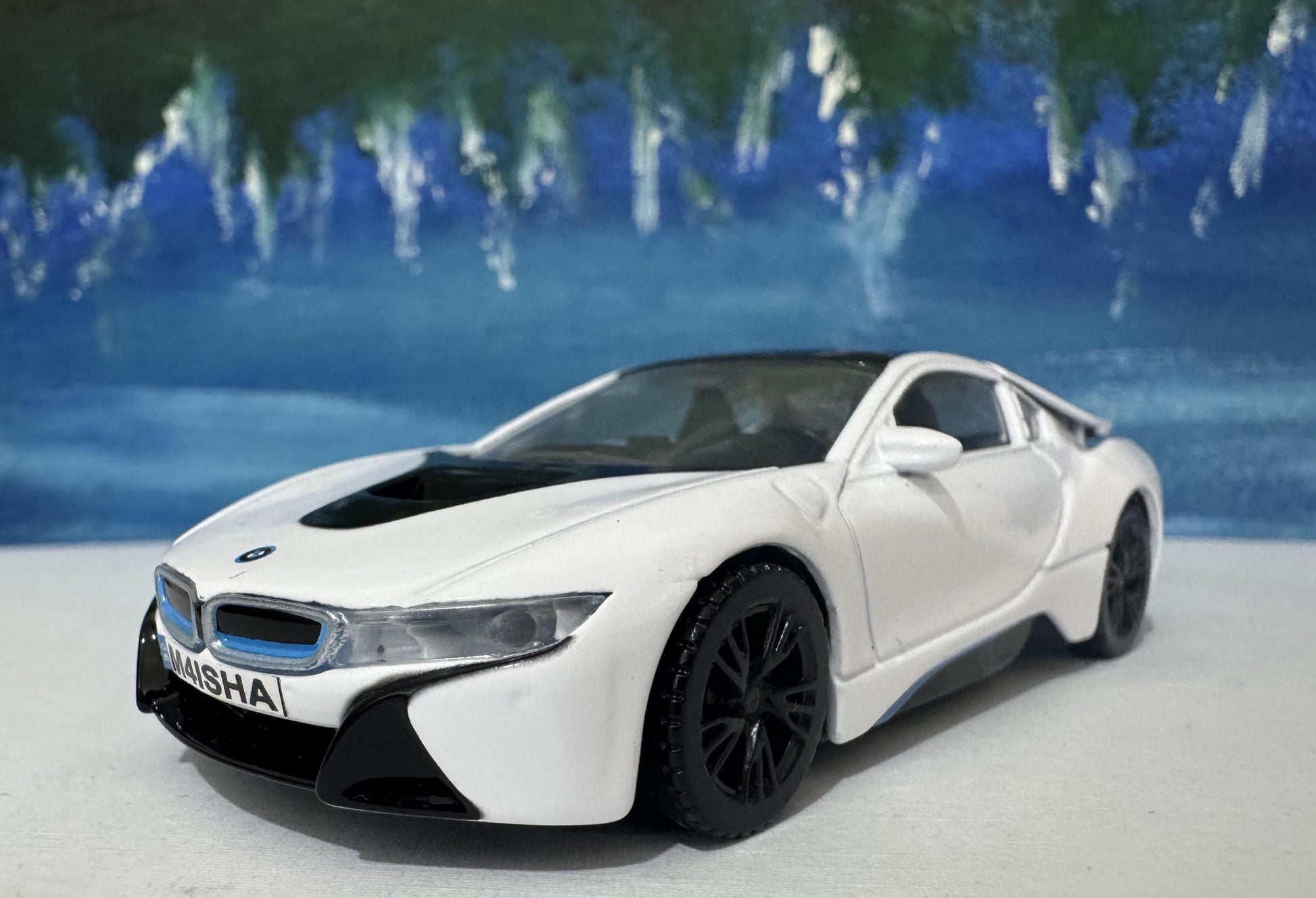 Custom Name BMW i8 Diecast Car Model - 1:43 Scale Blac Germany Sports Toy - Rastar Collectible - Unique Gift for Car Enthusiasts Boxed