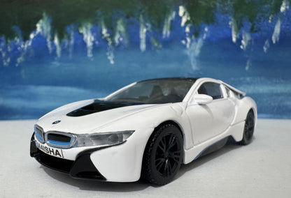 Custom Name BMW i8 Diecast Car Model - 1:43 Scale Blac Germany Sports Toy - Rastar Collectible - Unique Gift for Car Enthusiasts Boxed
