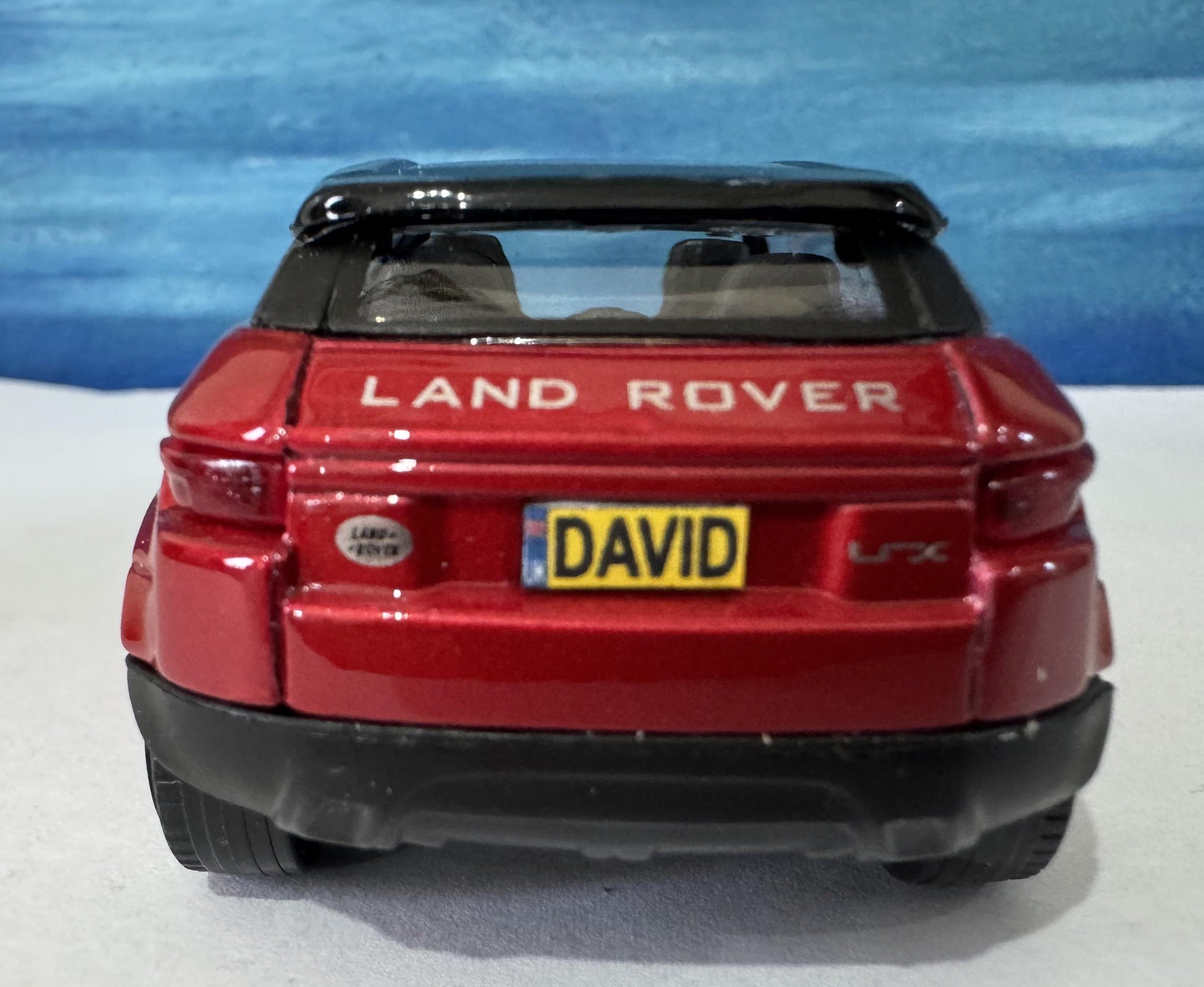 Landrover LRX Evoque toy car PERSONALISED PLATES Model boy dad uncle grandad brother Birthday Christmas gift present New Boxed 1:43 scale