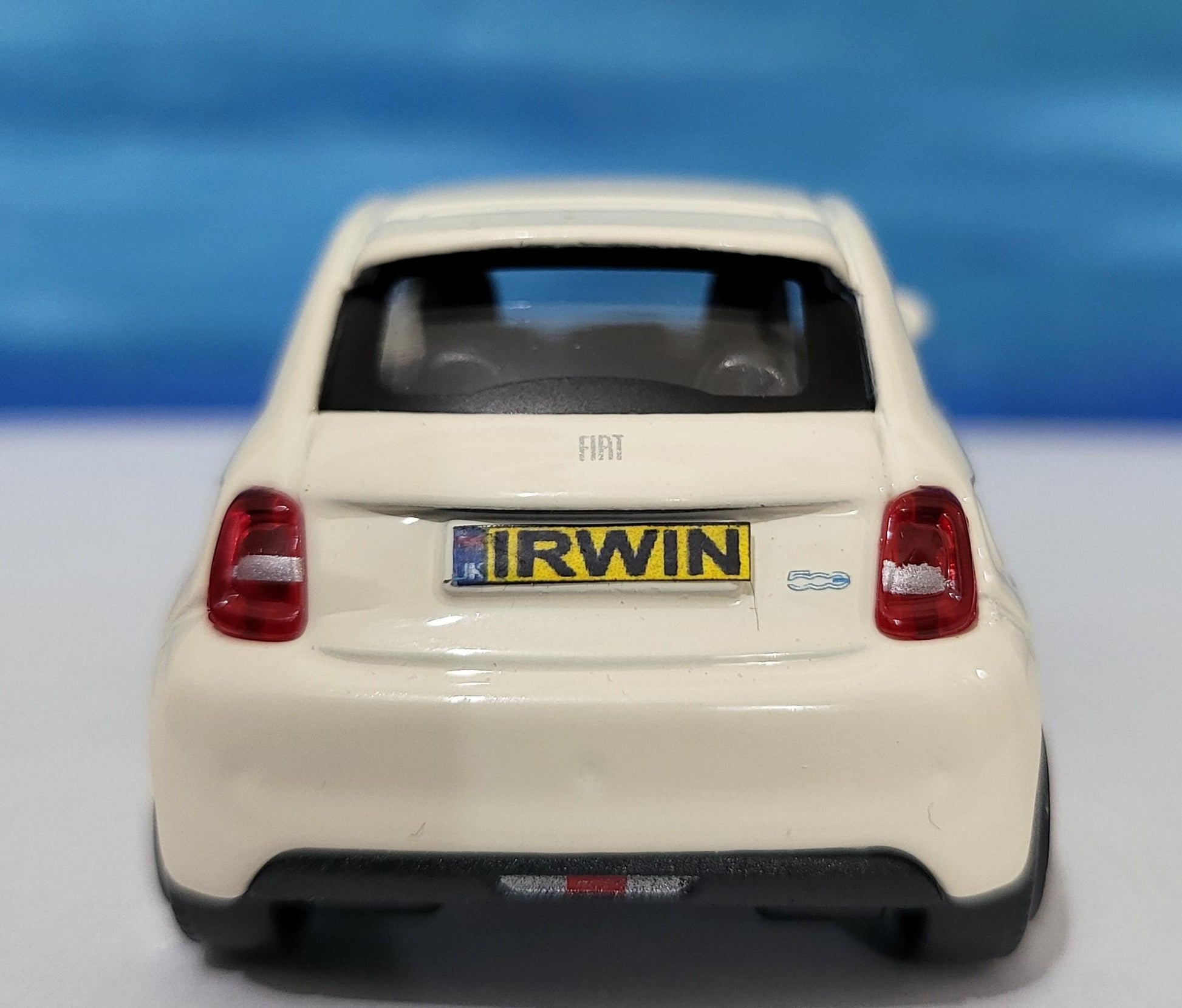 Personalised Plate FIAT 500e Toy Car - 1:43 Scale Model-Gift for Boy, Girl, Dad, Mom, Uncle, Ant, Grandad - Birthday, White - New Boxed