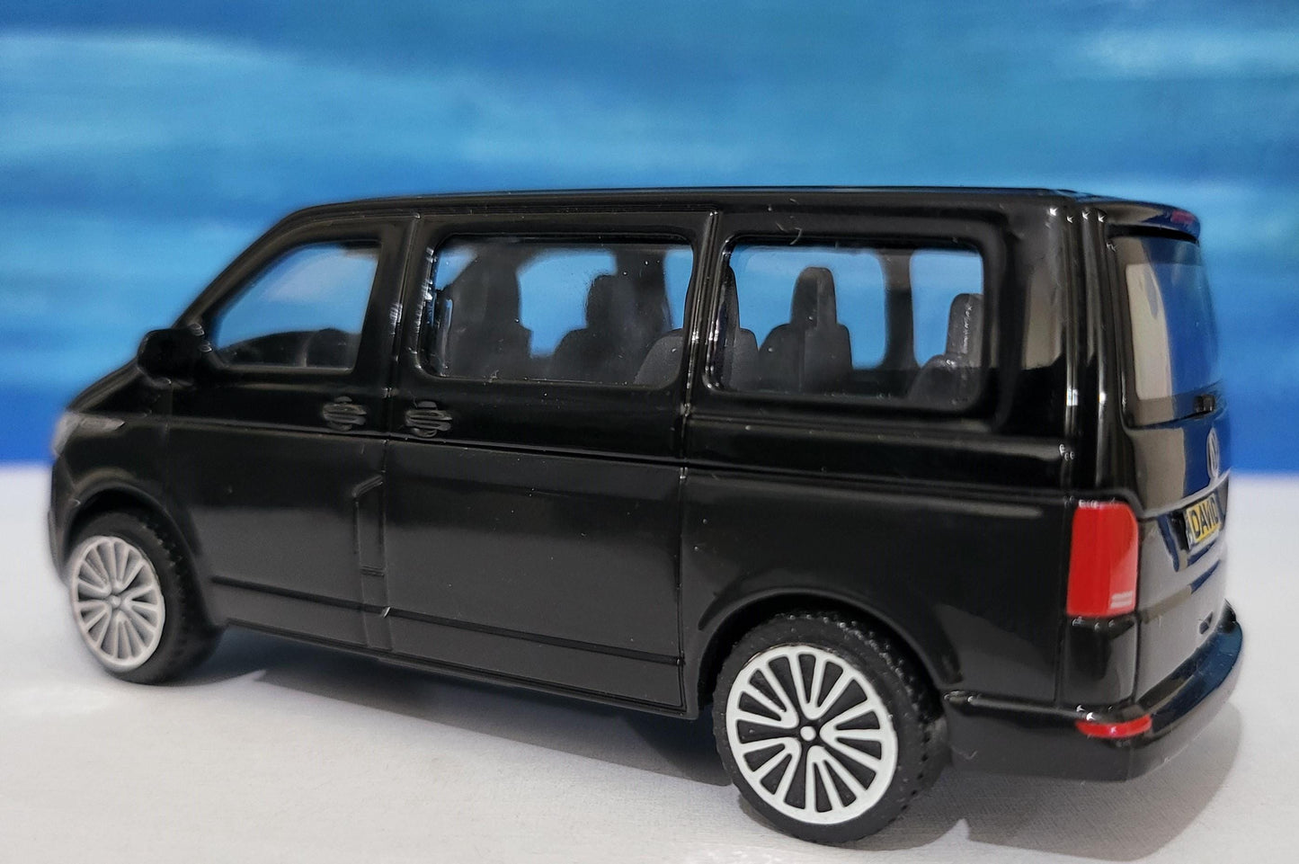VW T6.1 Transporter Crew van Toy Car PERSONALISED PLATES 1:43 scale Model boy girl dad mom uncle grandad brother Birthday Easter gift Boxed