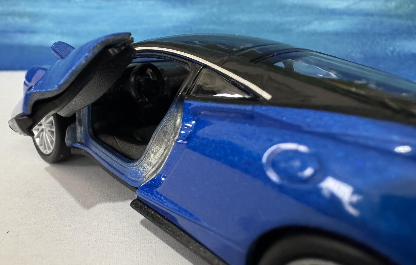 PERSONALISED Toy Car Plate - Blue McLaren GT Style - Birthday/Easter Gift for Dad, Boy, Girl, grandad - Custom Number Plate - Boxed Present