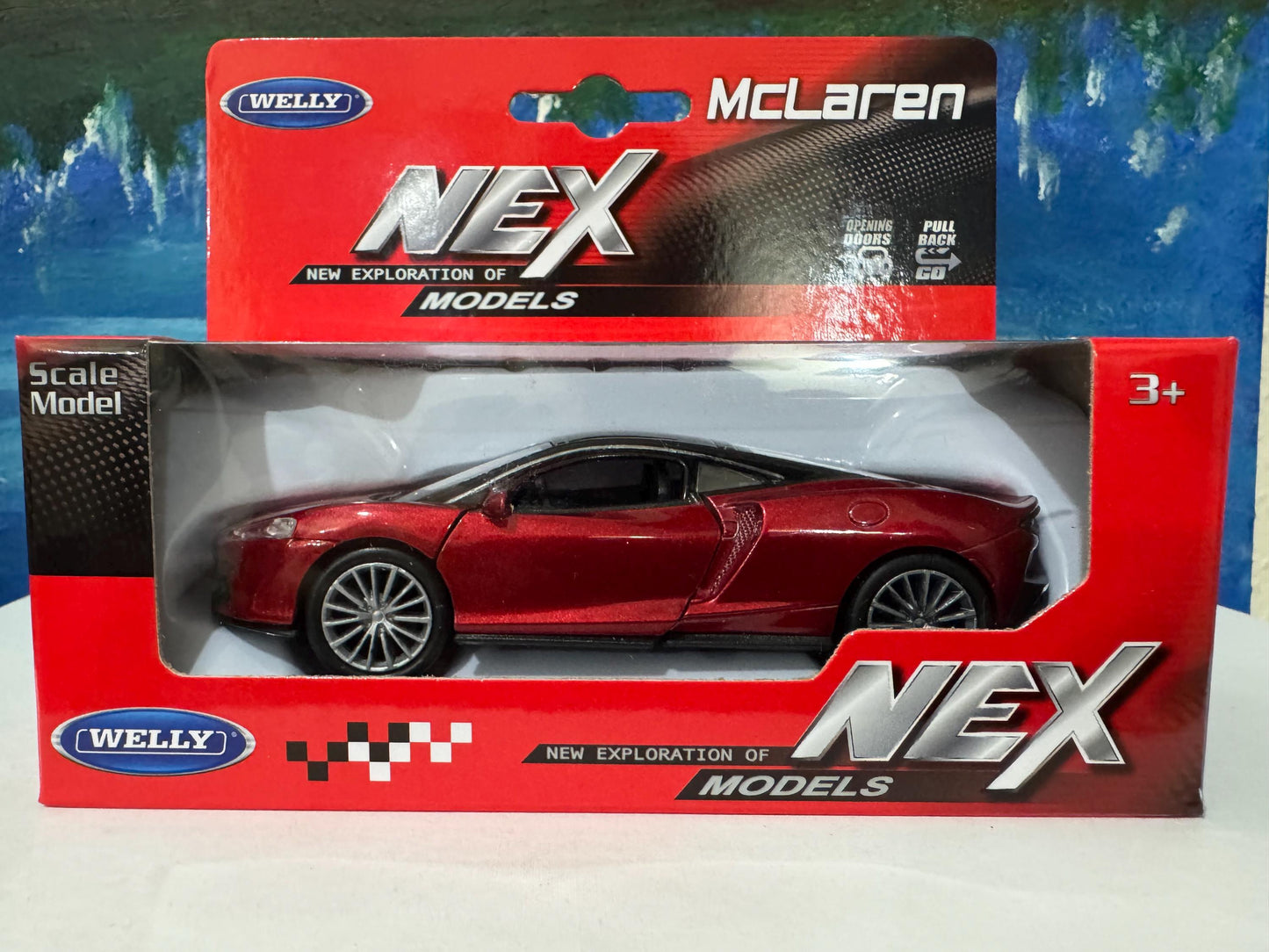 PERSONALISED Toy Car Plate - Red McLaren GT Style - Birthday/Easter Gift for Dad, Boy, Girl, grandad - Custom Number Plate - Boxed Present