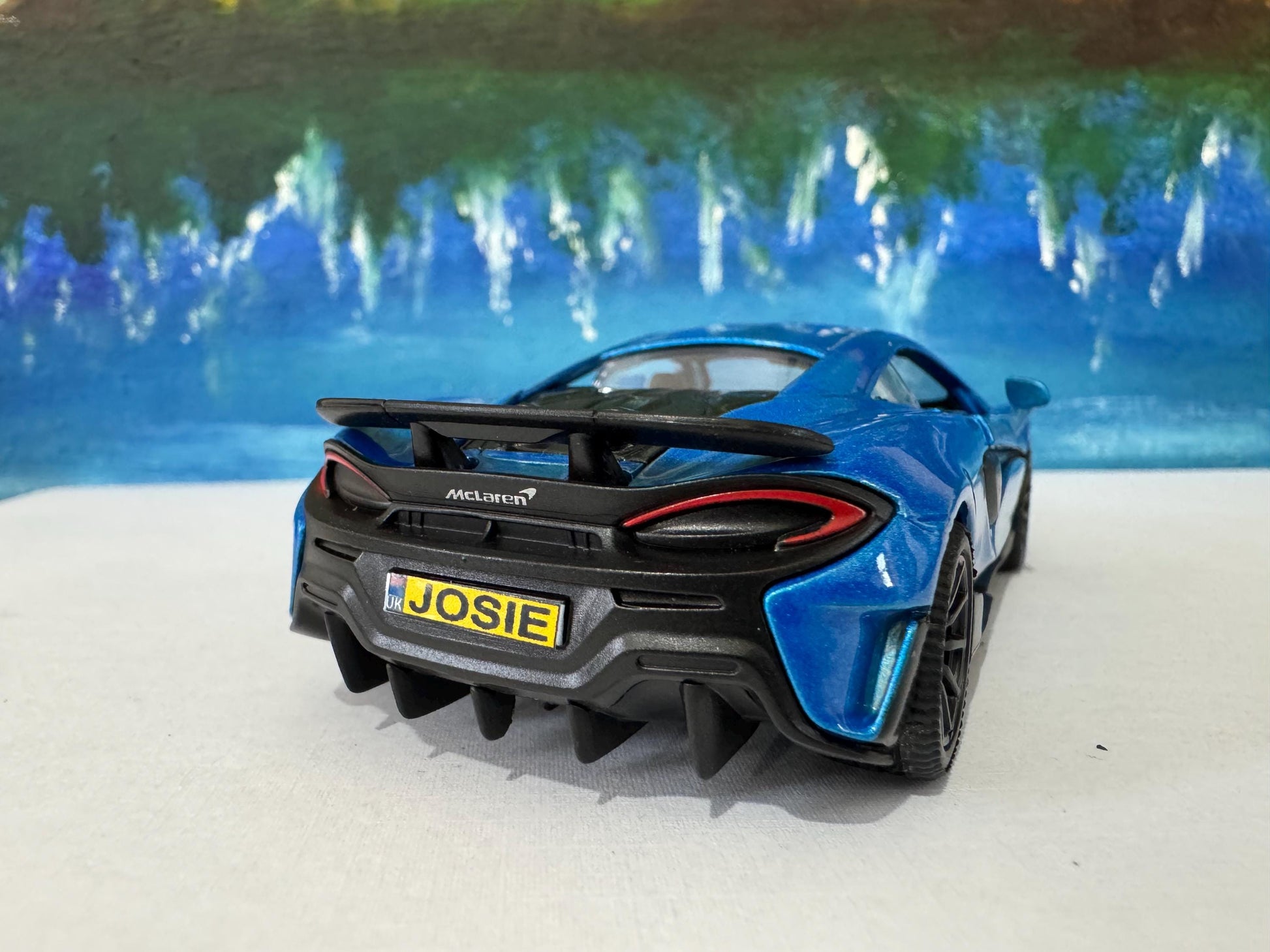 McLaren 600LT Model Car - Personalized Name Plate - Birthday Gift for Kids & Adults - Wedding, Anniversary Gift - Collectible Display -Box