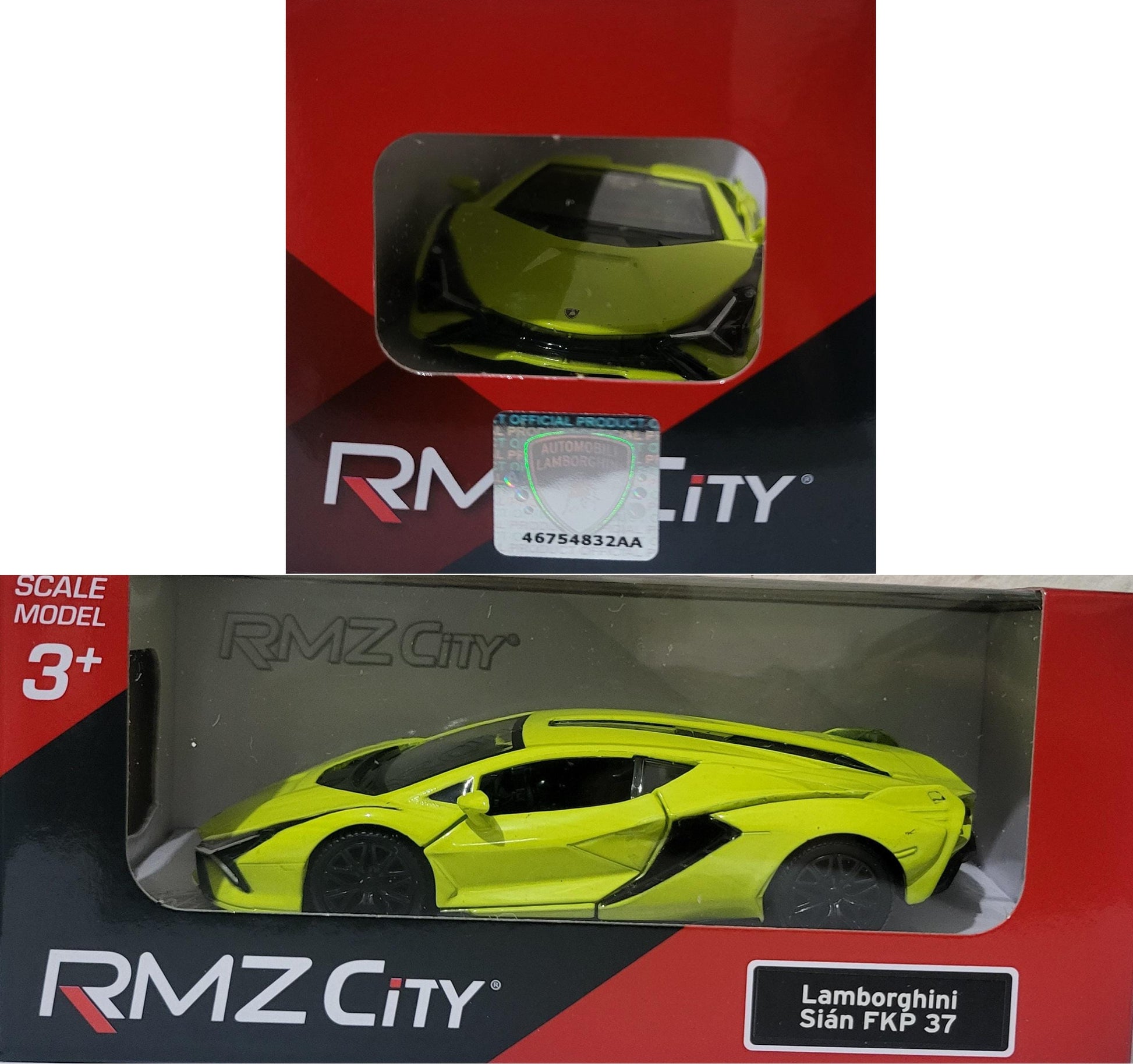 Neon Yellow Lamborghini Sian FKP 37 Licensed Model Car, Personalised Plate, Gift for Boy, Girl, Dad, Mom, Grandad Birthday, Easter gift Box