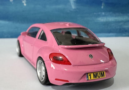 Personalised VW Volkswagen Beetle Toy Car, 1:43 Scale Model–Gift for Boy, Girl, Dad, Mom, Grandad, Birthday - Easter gift, 4 Colours, Boxed
