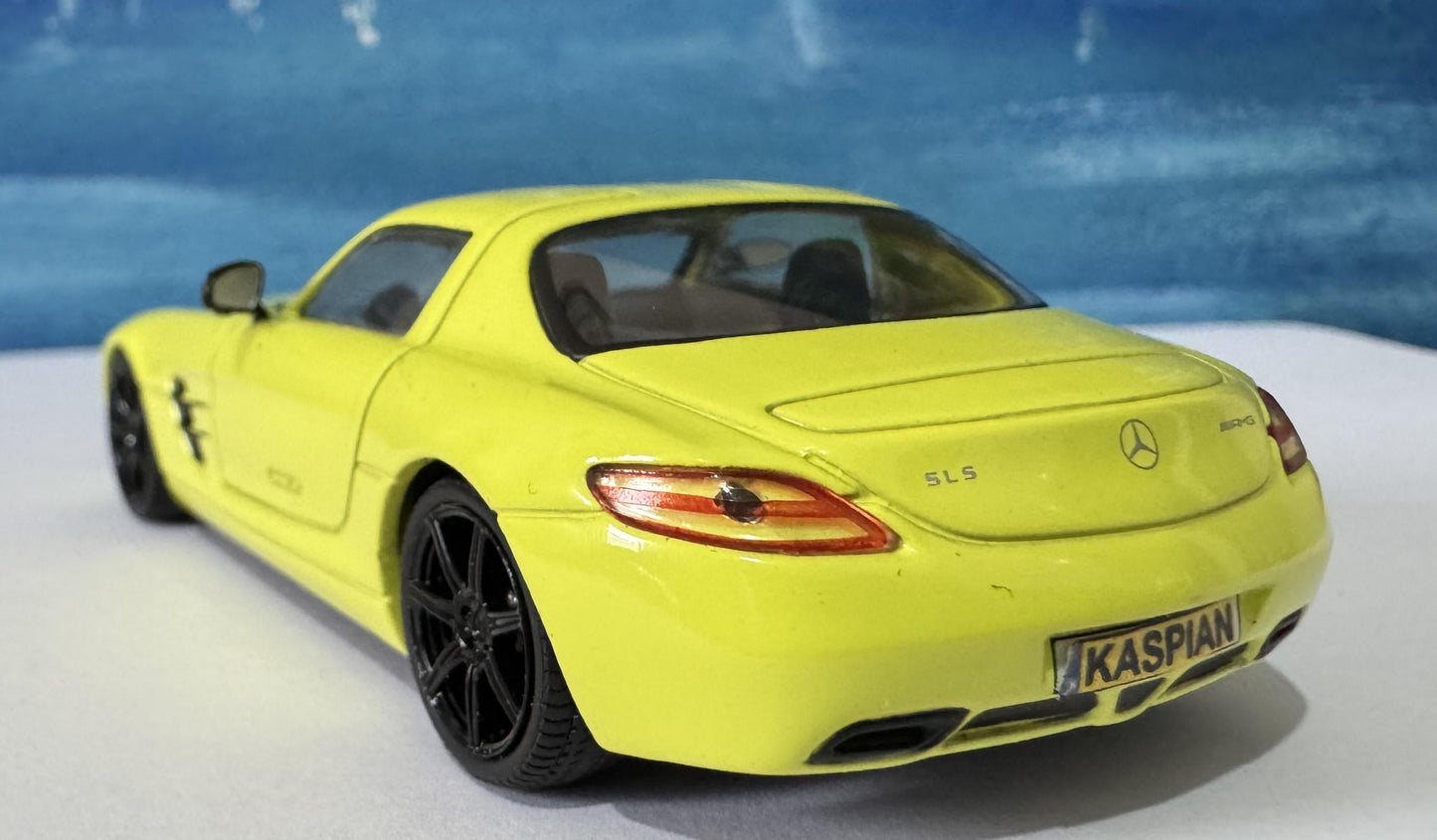 Custom Name Plate Mercedes-Benz SLS AMG Model Car – 1:43 Scale – Personalised Plates – Gift for Him, Kids, Car Enthusiast – Solido – Boxed