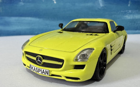 Custom Name Plate Mercedes-Benz SLS AMG Model Car – 1:43 Scale – Personalised Plates – Gift for Him, Kids, Car Enthusiast – Solido – Boxed