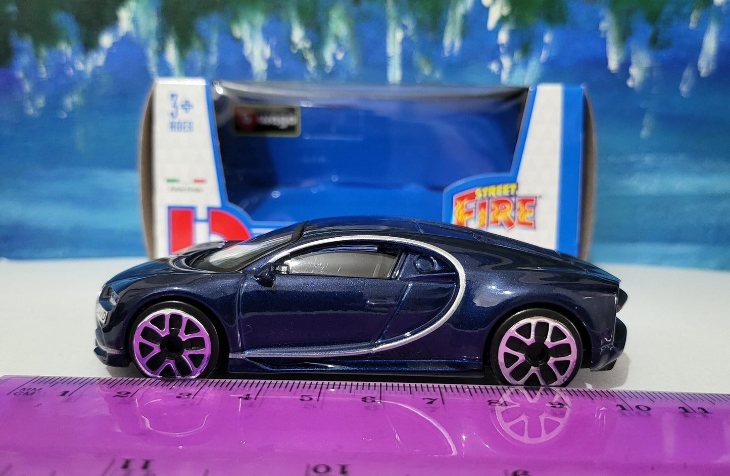 Bugatti Chiron Blue 1:43 Scale Toy Car Model – Custom Plates – Gift for Boy, Girl, Dad, Mom, Uncle, Grandad – Birthday or Christmas Present
