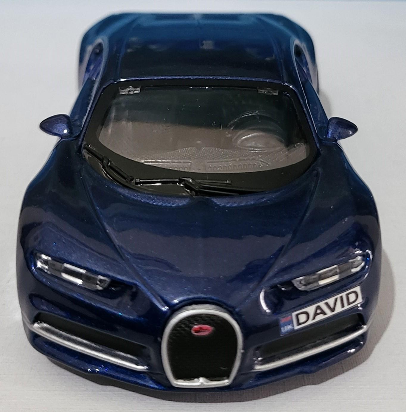 Bugatti Chiron Blue 1:43 Scale Toy Car Model – Custom Plates – Gift for Boy, Girl, Dad, Mom, Uncle, Grandad – Birthday or Christmas Present