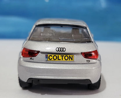 Personalized Audi A1 Toy Car Model – 1:43 Scale – Custom Plates – Gift for Boy, Girl, Dad, Mom, Uncle, Grandad, Brother – Birthday Present