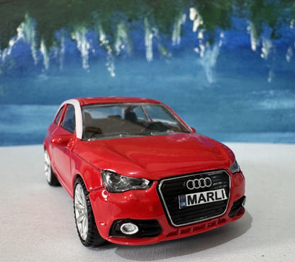Personalized Audi A1 Toy Car Model – 1:43 Scale – Custom Plates – Gift for Boy, Girl, Dad, Mom, Uncle, Grandad, Brother – Birthday Present
