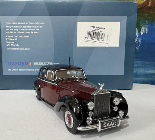 Personalized Rolls Royce Silver Dawn Std Steel Maroon Black Oxford Diecast Model – Custom Name Gift for Dad, Mom, Husband, Wife, Sister Box