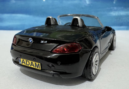 PERSONALISED PLATES Licensed Black BMW Z4 M40i Toy Car Model boy girl dad mom uncle grandad brother Easter birthday gift present New! 1:43