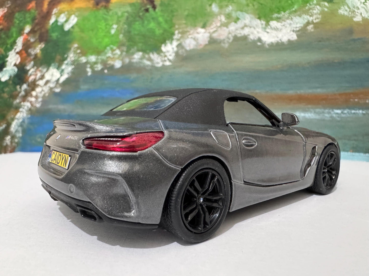 PERSONALISED PLATES Graphite BMW Z4 M40i Model - Licensed Toy Car Gift for Dad, Boy, Girl - Christmas Birthday Present Gift Sleeves