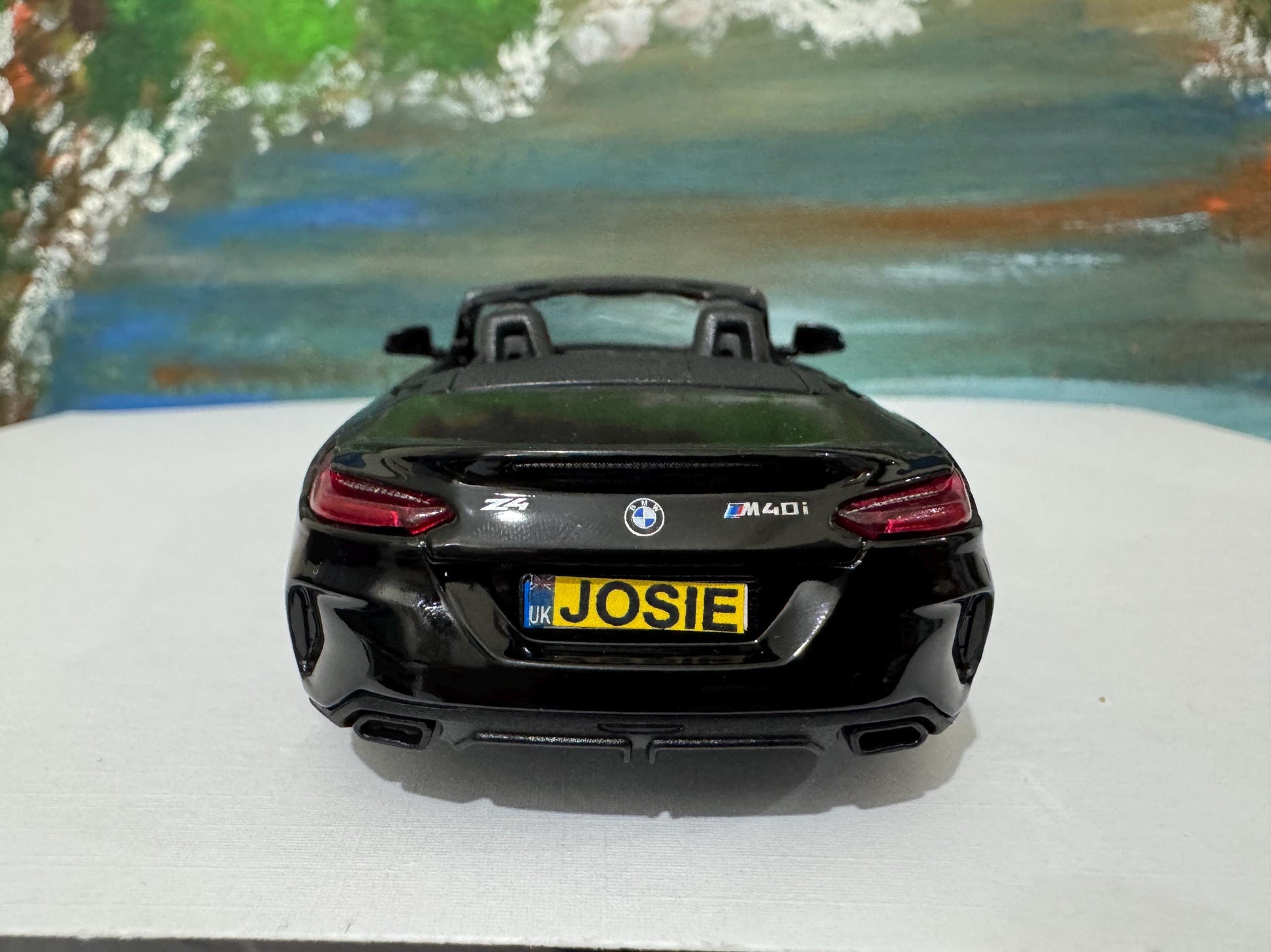 PERSONALISED PLATES Licensed Black BMW Z4 M40i Toy Car Model boy girl dad mom uncle grandad brother Easter birthday gift present New!