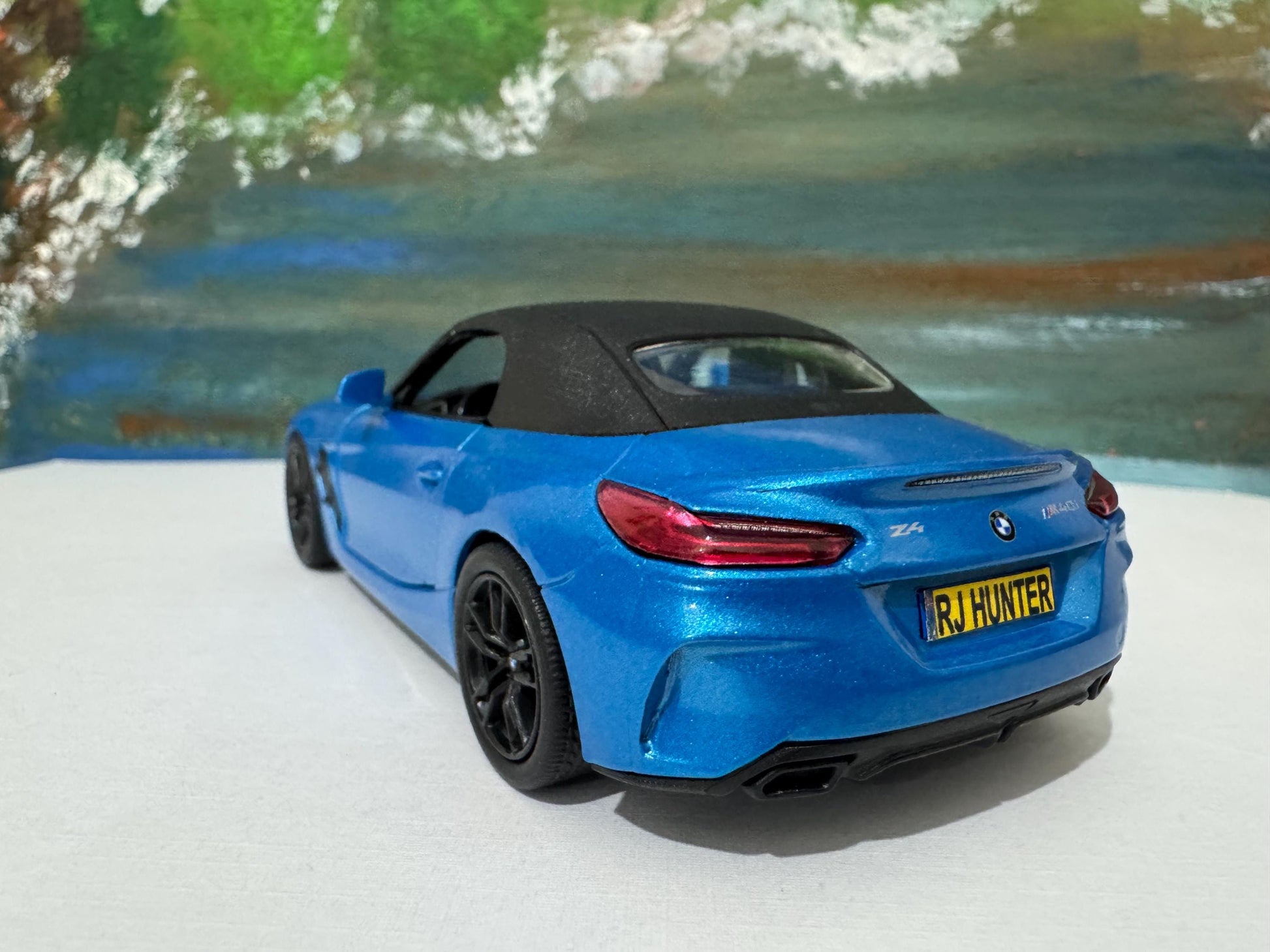 PERSONALISED PLATES Blue BMW Z4 M40i Toy Car Model boy girl dad mom uncle grandad brother Easter birthday gift present New!