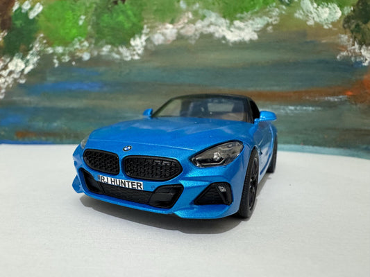 PERSONALISED PLATES Blue BMW Z4 M40i Toy Car Model boy girl dad mom uncle grandad brother Easter birthday gift present New!