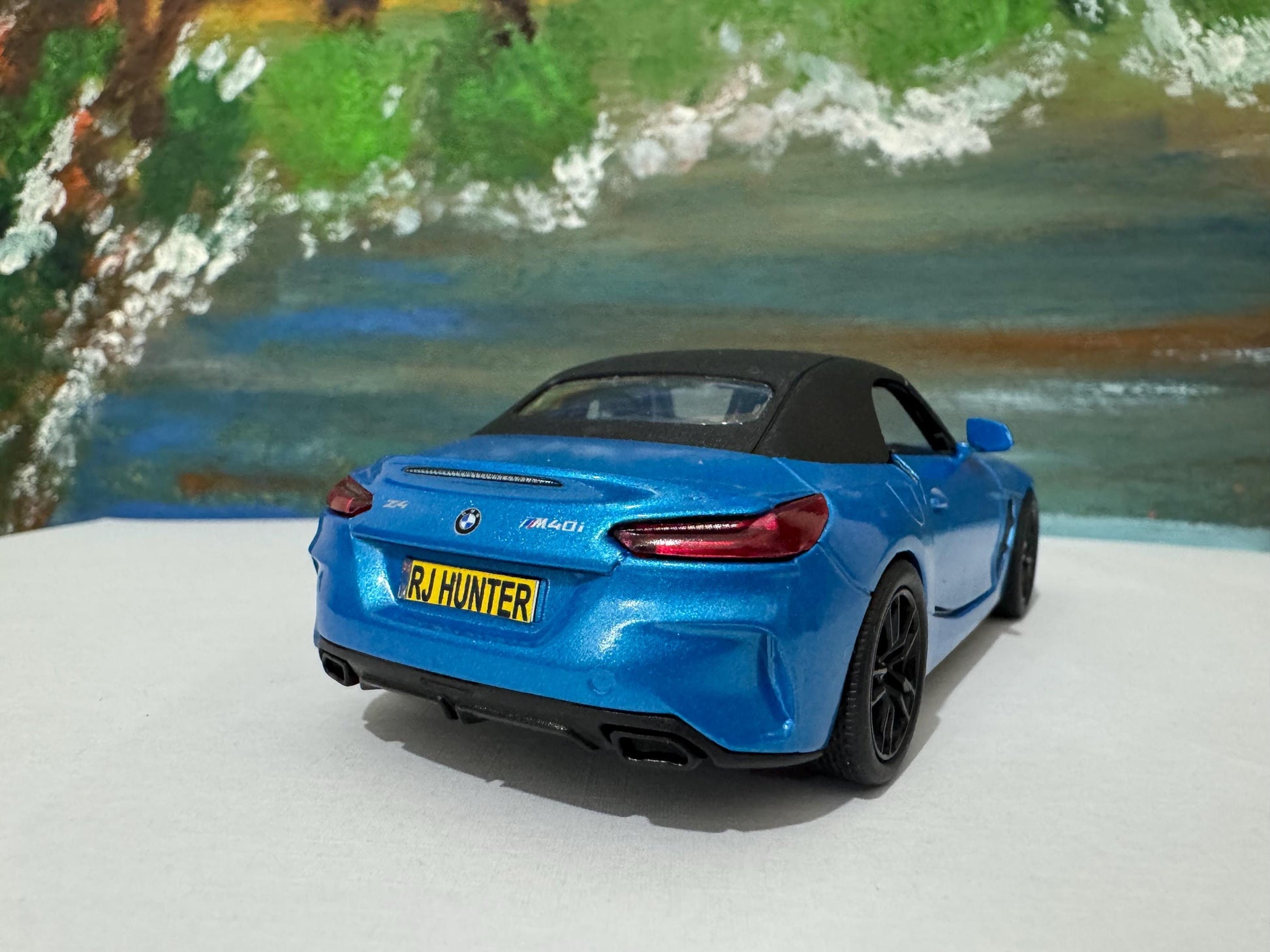 PERSONALISED PLATES Blue BMW Z4 M40i Toy Car Model boy girl dad mom uncle grandad brother Easter birthday gift present New!